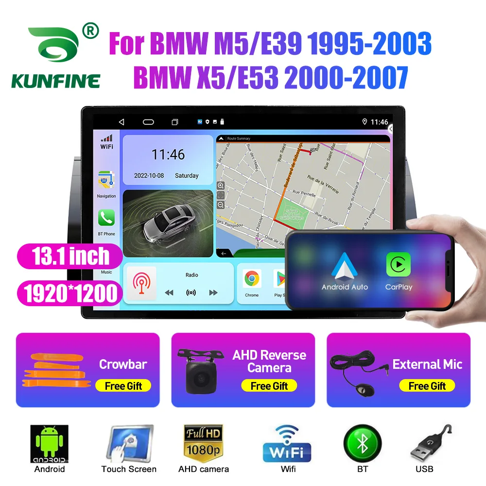 13,1-дюймовый Автомобильный Радиоприемник Для BMW M5 E39 X5 E53 Автомобильный DVD GPS Навигация Стерео Carplay 2 Din Центральный Мультимедийный Android Auto