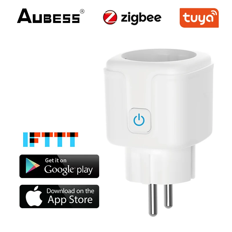 16A Tuya Zigbee Smart Plug EU Электрическая розетка Умный дом Беспроводной пульт дистанционного управления приложение Розетка для мониторинга питания для Google