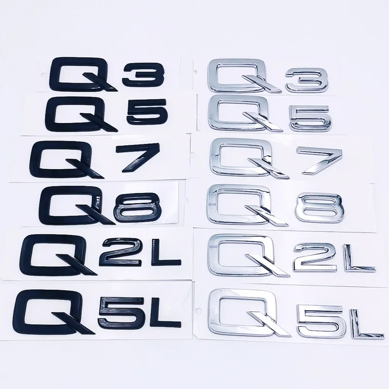 2ШТ Автомобильный Стайлинг ABS Багажник Задний Значок Авто Эмблема Наклейка Черный Хром для A1 A3 A4 A5 A6 A7 A8 Q3 Q5 Q7 Q8 2.0TDI Логотип