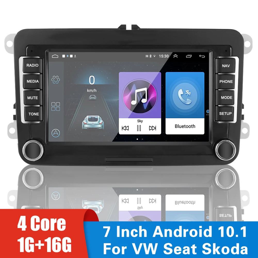 7 Дюймов 2 Din Bluetooth WiFi GPS Android 10,1 1G + 16G Для VW/Volkswagen Seat Skoda Golf Passat Мультимедийный Плеер Автомобильный Радиоприемник