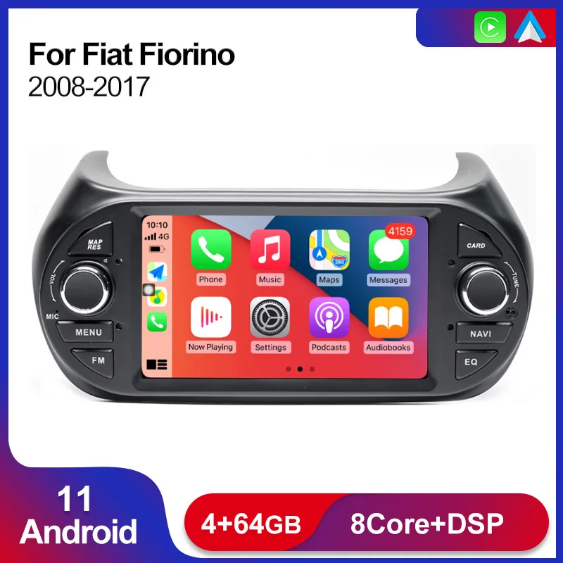 Android 11 DSP RDS Автомобильный Радиоприемник Стерео Для FIAT Fiorino Qubo Citroen Nemo Peugeot Bipper GPS Navi Мультимедиа WIFI BT Carplay Auto
