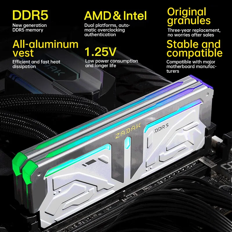 Apacer RGB RAM DDR5 16Gx2 5600MHZ 6000 5200 32G Настольная оперативная память двухканальная потрясающая настольная оперативная память