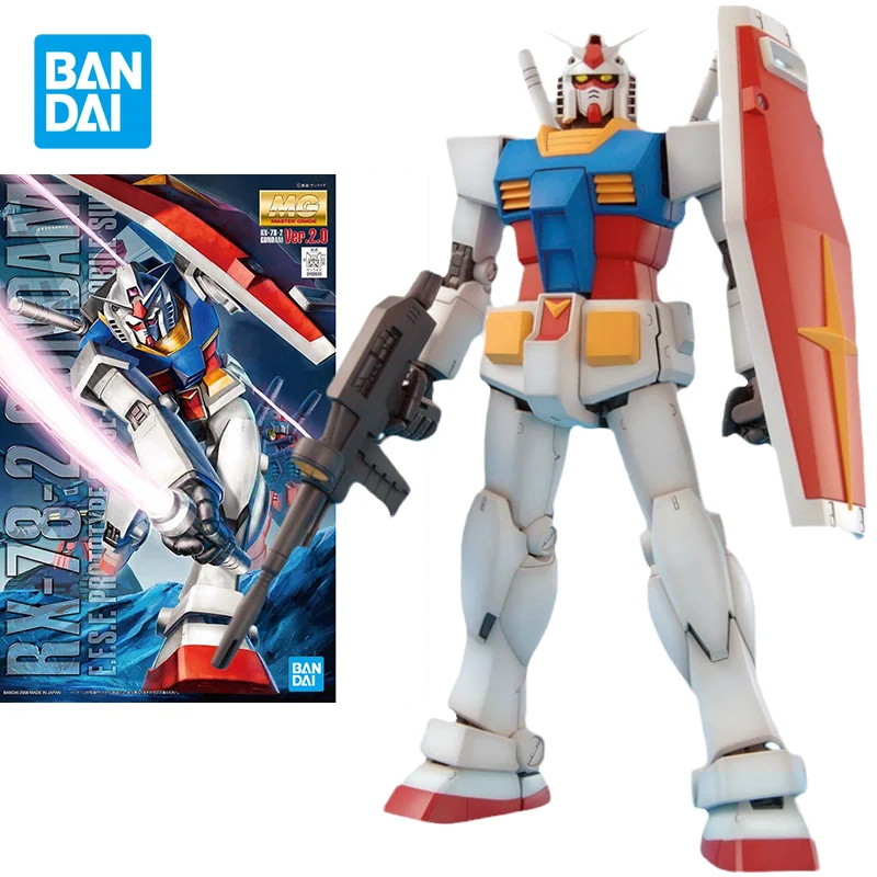 Bandai Подлинная Модель Gundam Kit Аниме Фигурка MG 1/100 RX-78-2 Gundam2.0 Фигурки Коллекционные Украшения Игрушки Подарки для Детей