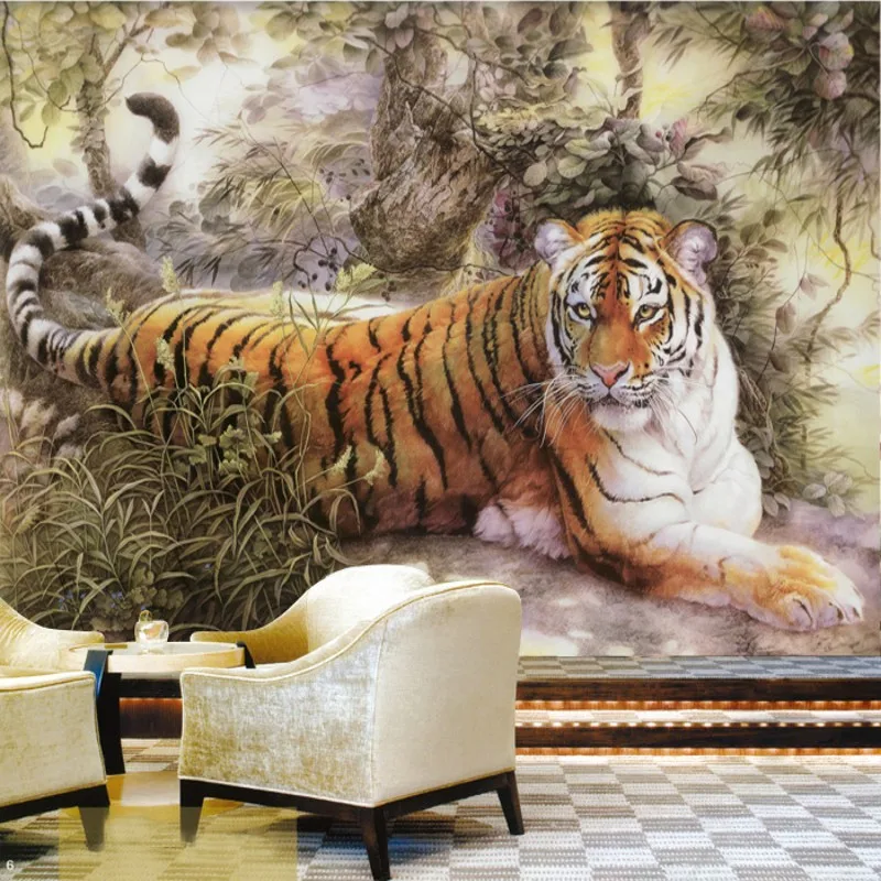 beibehang papel de parede Обои на заказ 3d фотообои тигровый фон обои для гостиной спальни ресторана обои