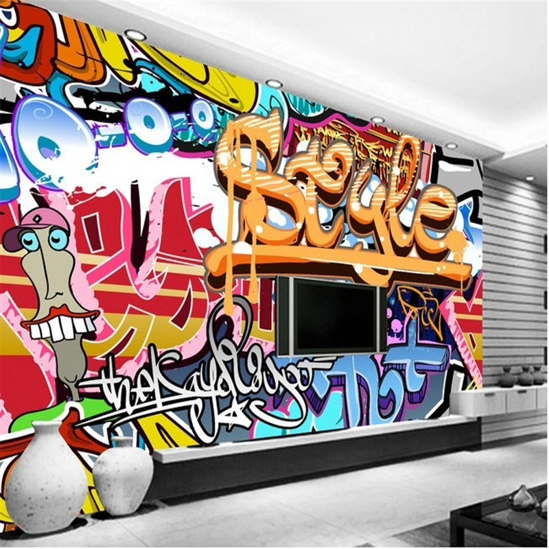 beibehang настенная роспись на заказ рок-граффити-бар KTV tooling фоновая фотография стены 3d обои для стен обои для домашнего декора