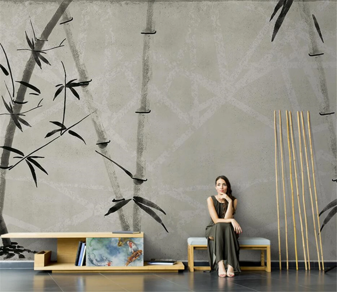 beibehang Пользовательские художественные чернила бамбуковые обои с пейзажем украшение гостиной ТВ фон 3D фреска настенное покрытие обустройство дома