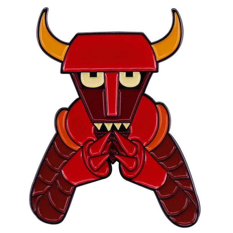 Futurrama The Beeelzebot, Красный робот, Эмалевая булавка с изображением Дьявола, Ад, Темный сатана, Люцифер, Брошь, Значок, Подарок лучшему другу