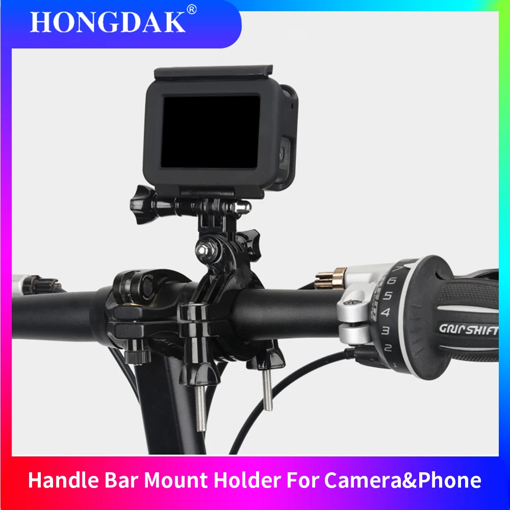 HONGDAK Велосипед Мотоцикл Ручка Мотоцикла Бар Зажим Крепление Зажим Держатель для GoPro 11 10 9 8 Адаптер для Телефона Аксессуары Для Экшн-Камеры