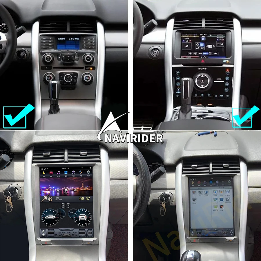 NAVIRIDER Android 11 Tesla Style Вертикальный Экран Для Ford Edge 2008-2014 Автомобильный Радио Мультимедиа Стерео Видеоплеер Navi Головное Устройство