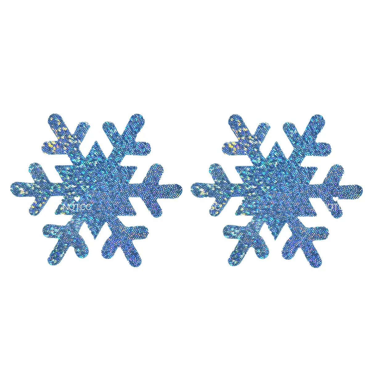 NOTCC 10 пар синих блестящих чехлов для сосков в виде снежинок для молодых женщин Одноразовые чебуреки для груди Женские блестящие наклейки на грудь