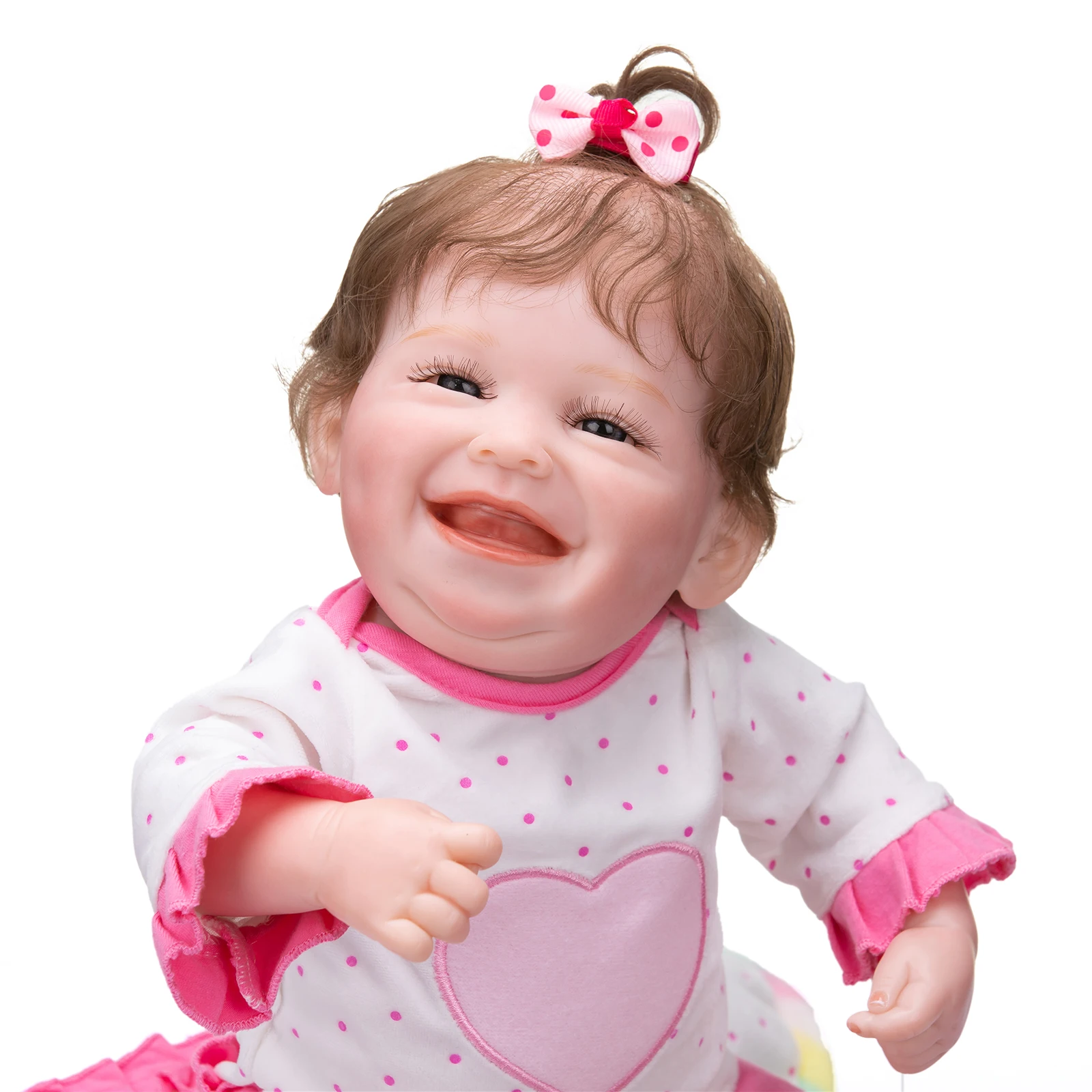 NPK 49 СМ Всего Тела Мягкая Силиконовая Кукла Baby Reborn Bebe Sweet Happy Baby Водонепроницаемая Игрушка Для Ванны