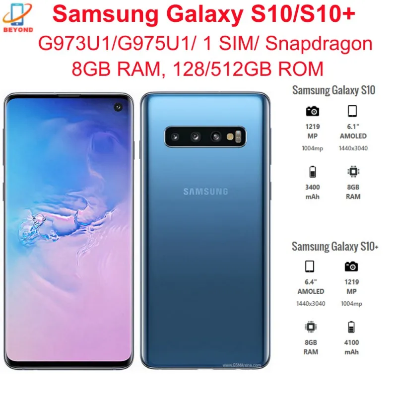 Samsung Galaxy S10 G973U1 S10 + G975U1 6,1 