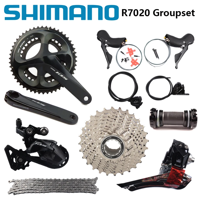 SHIMANO 105 R7000 ST-R7020 + BR-7070 2x11 Скоростей 170/172,5/175 мм 50-34 Т 52-36 Т 53-39 Т Дорожный Велосипед Велосипедный комплект Groupset