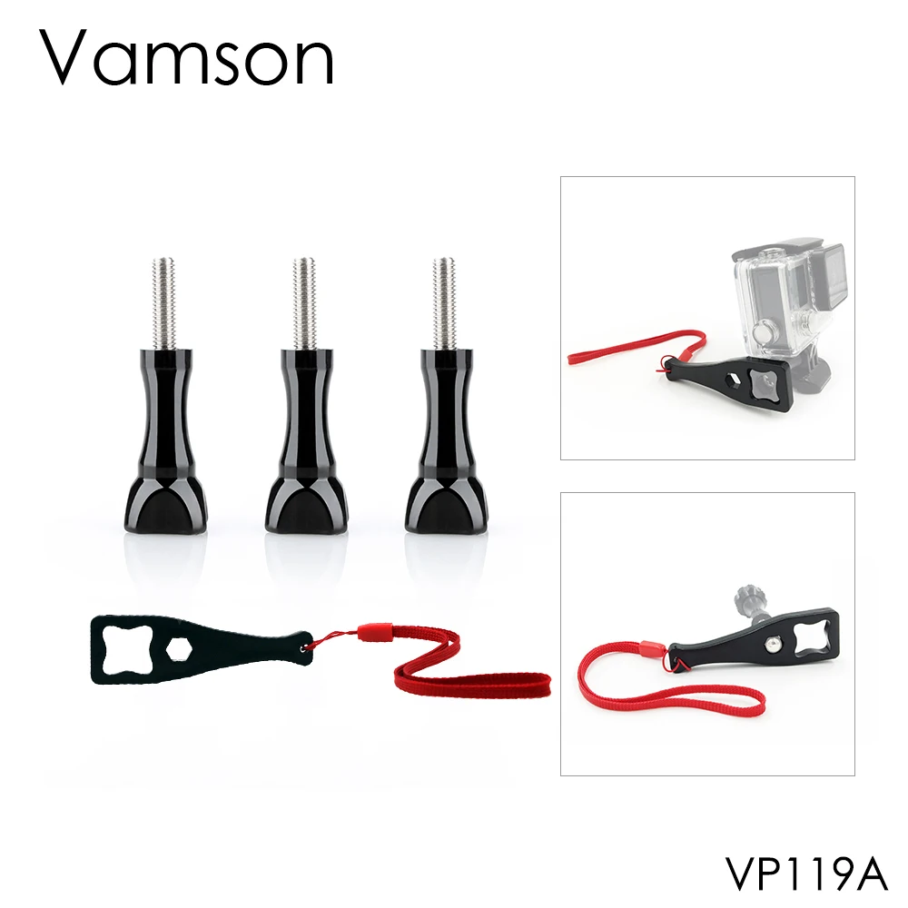 Vamson для Yi 4K гаечный ключ + 3шт длинный винт, затяните ручку для большого пальца для GoPro Hero 11 10 9 8 7 6 5 4 3+ для камеры SJCAM VP119A