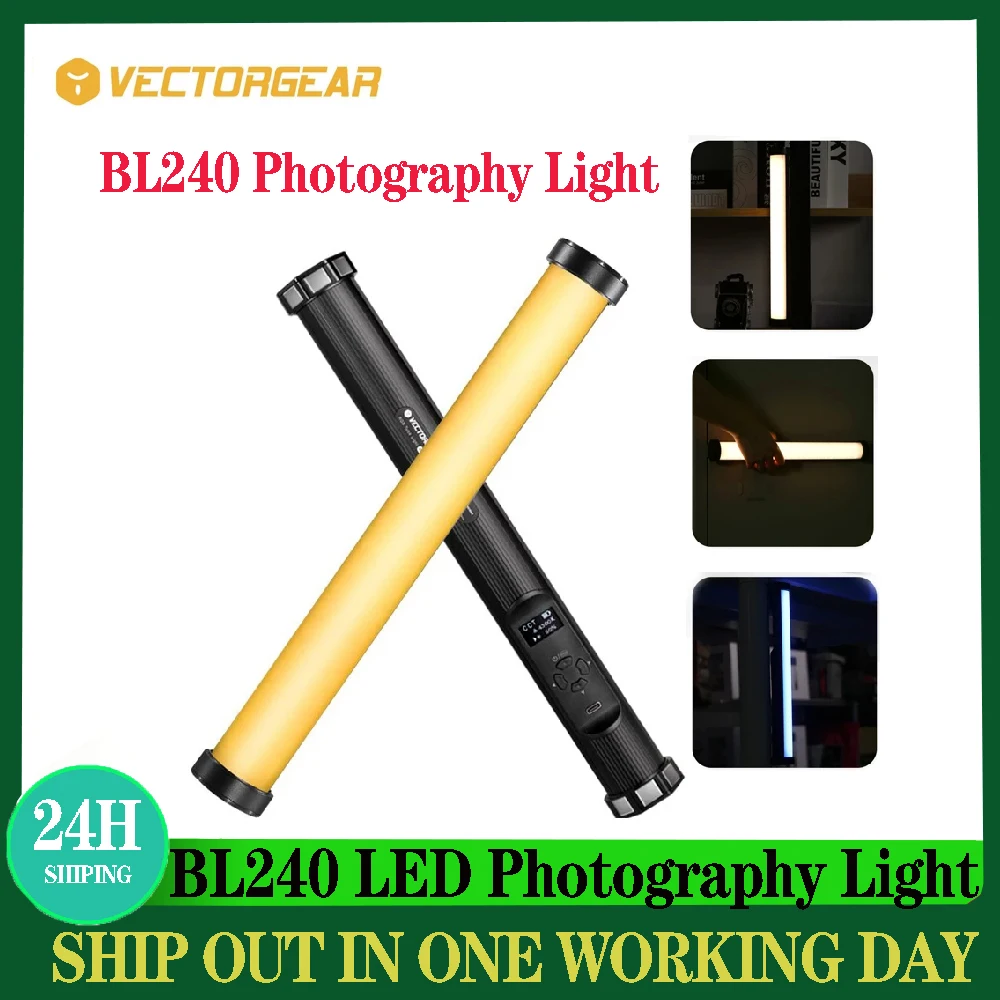 Vectorgear BL240 LED Photography Lighting RGB Двухцветная 2600K-6000K CCT HSL Фото-Видеокамера Handheld Tube Stick pk Godox TL30