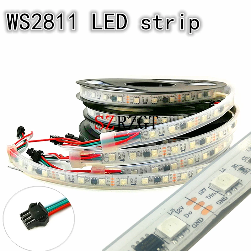 WS2811 5050 Светодиодная лента RGB 5 М 300 светодиодов с адресом DC12V
