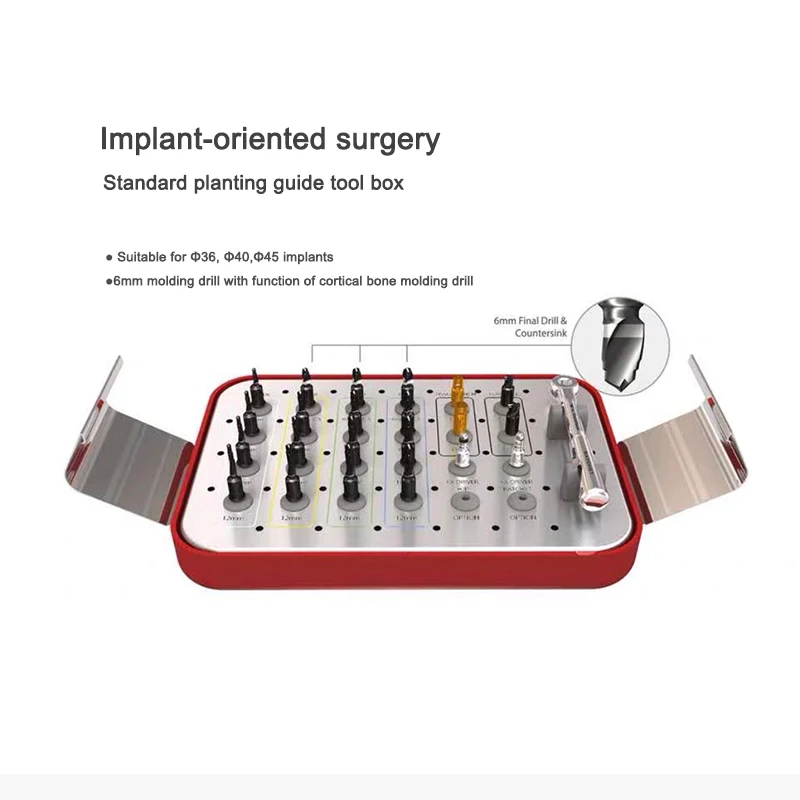 X Набор хирургических направляющих для зубных имплантатов Направляющее кольцо для позиционирования сверла Ящик для инструментов для полных и половинных направляющих Цифровое руководство для зубных имплантатов