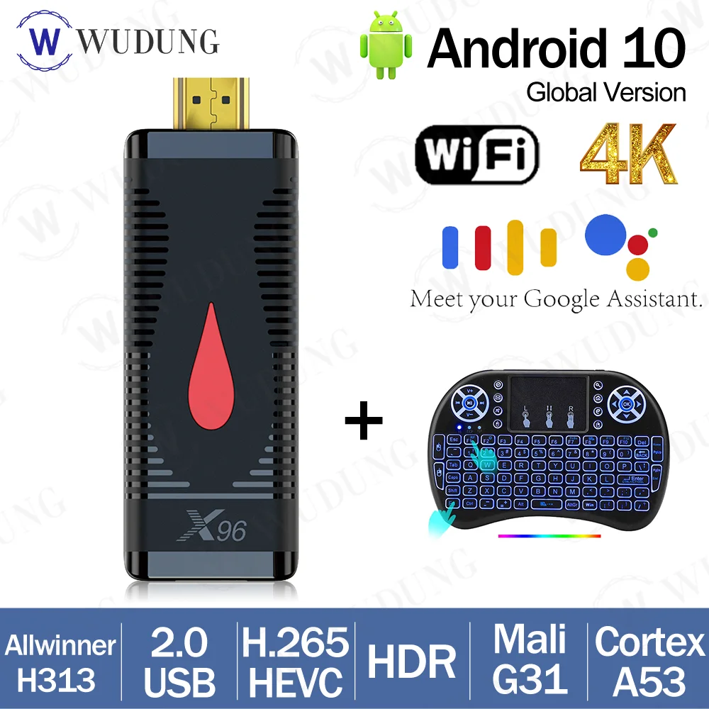 X96S 400 TV Stick Глобальная версия Android 10 Smart TV Box Allwinner H313 DDR3 2GB 16GB X96 S400 TV Dongle 4K 2.4G Wifi PK X96 MAX