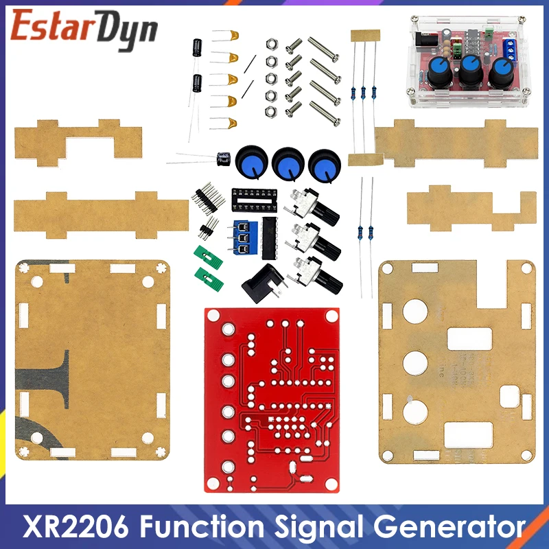 XR2206 Функциональный генератор сигналов DIY Kit Синусоидальный/Треугольный/Квадратный Выходной сигнал 1 Гц-1 МГц Генератор сигналов с регулируемой амплитудой частоты