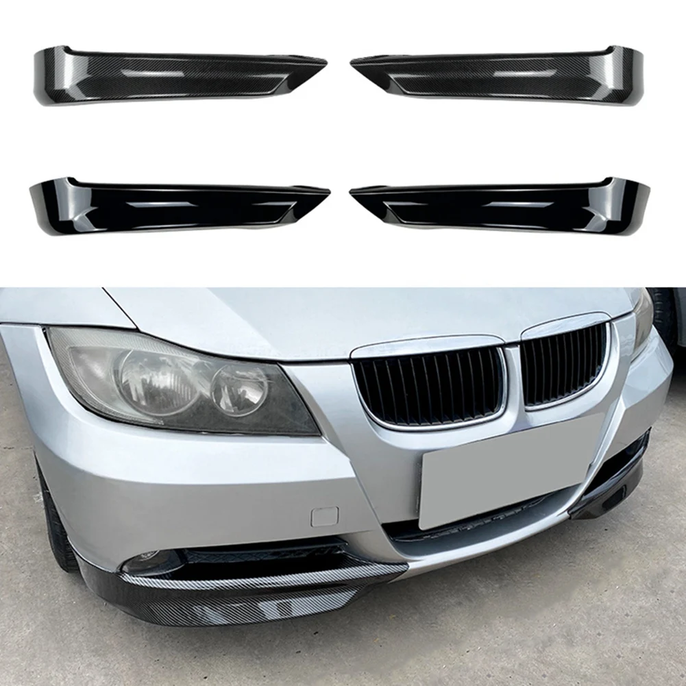 Автомобильный Глянцевый Черный Передний бампер, накладка на угол для губ, Нижний протектор, сплиттер, спойлер для BMW E90 E91 320I 330I 2005-2008