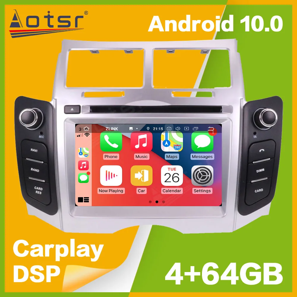 Автомобильный плеер Android10 PX5/PX6 Навигация для Toyota Yaris 2005-2011 Автомагнитола Мультимедийный плеер Головное устройство Carplay