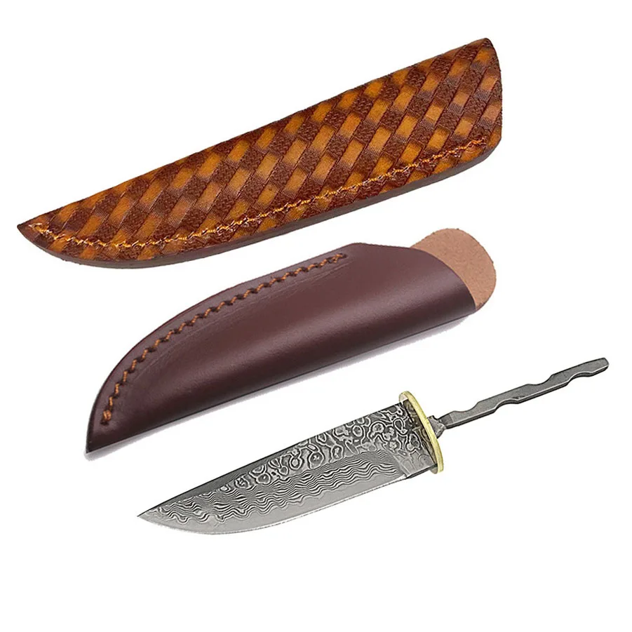 Большие заготовки для бытовых ножей из дамасской стали с фиксированным лезвием, полуфабрикаты 