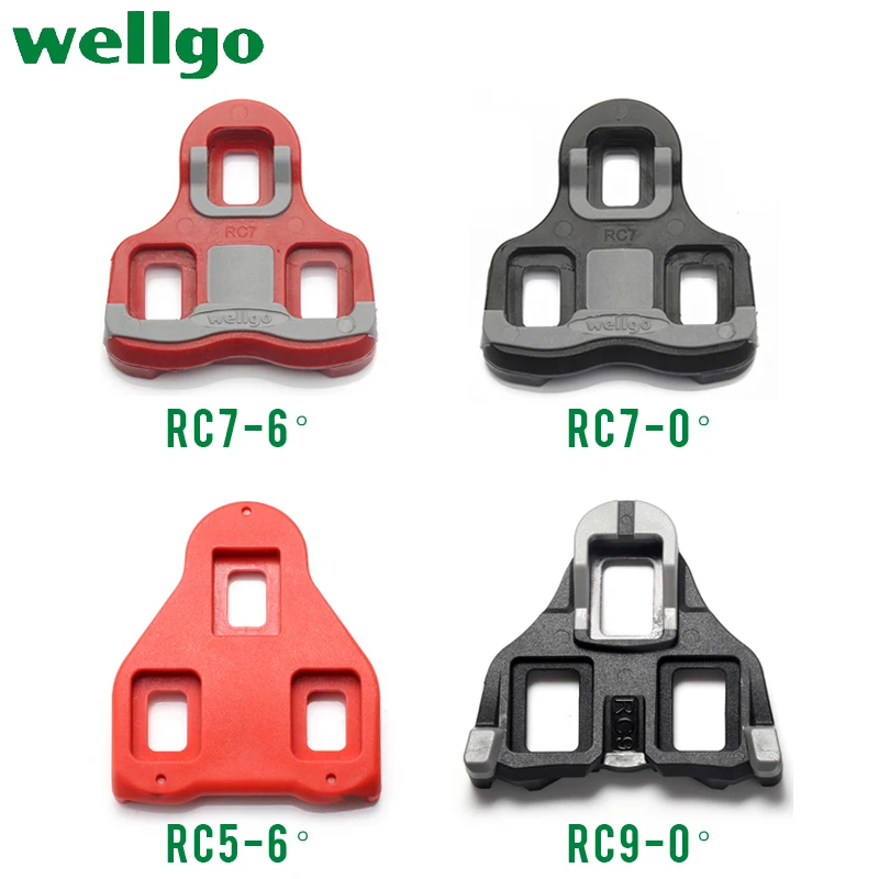 Велосипедные педали Wellgo, аксессуары для бутс RC7, черная/красная обувь для шоссейных велосипедов, Фиксирующая пластина/шина, совместимая с LOOK