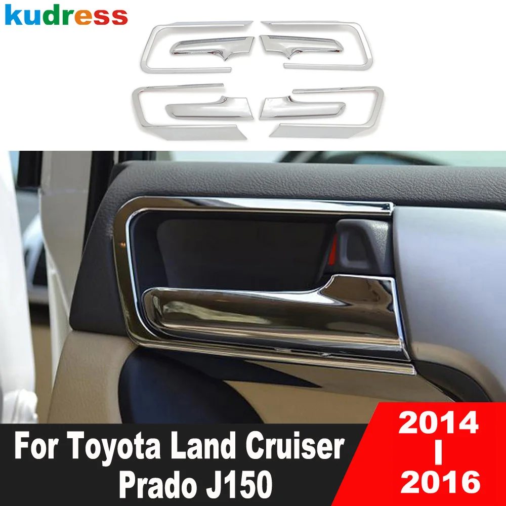 Внутренняя Дверная ручка автомобиля, Крышка чаши, отделка для Toyota Land Cruiser Prado J150 2014 2015 2016 Хромированное Оформление, Аксессуары для интерьера