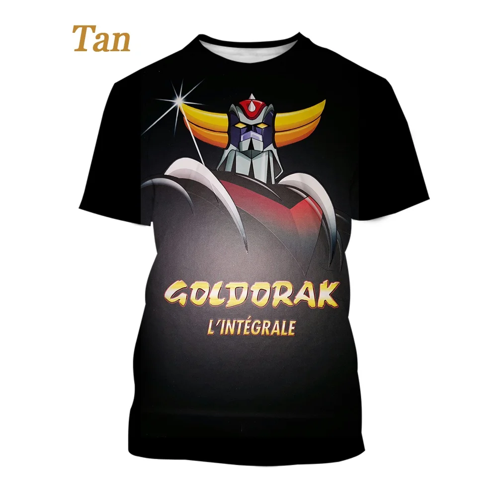 Горячая крутая футболка с 3D-принтом из аниме-мультфильма G-Goldorak для мужчин и женщин, повседневная модная крутая футболка с принтом