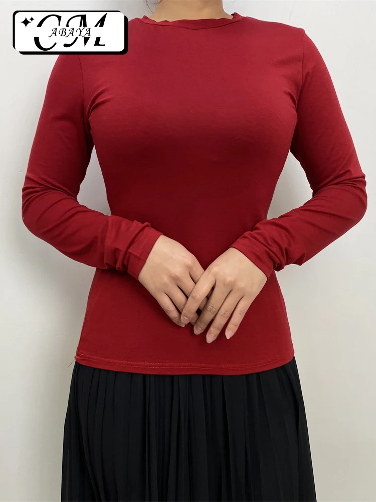 Горячая Распродажа Мусульманская Рубашка Женская Мода Плюс Размер Градиентный Цвет С Круглым Вырезом И Длинным Рукавом Topsplus размер Блузки Женская Одежда Красный