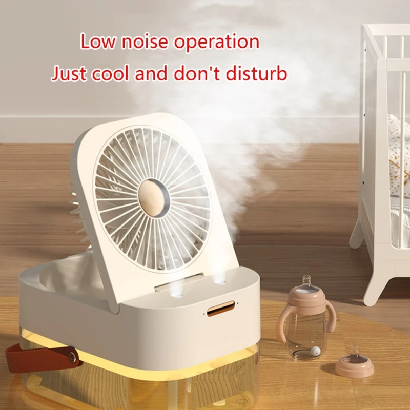 Двойной вентилятор увлажнения Охлаждающие вентиляторы Вентилятор увлажнения воздуха ночные лампы Материал ABS для стола в спальне