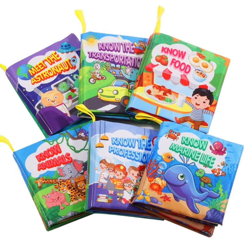 Детские книжки из ткани для раннего обучения, дорожное движение животных, автомобиль, фрукты, познавательный интерактивный звук для родителей и детей, бумажная книжка-головоломка для игрушек