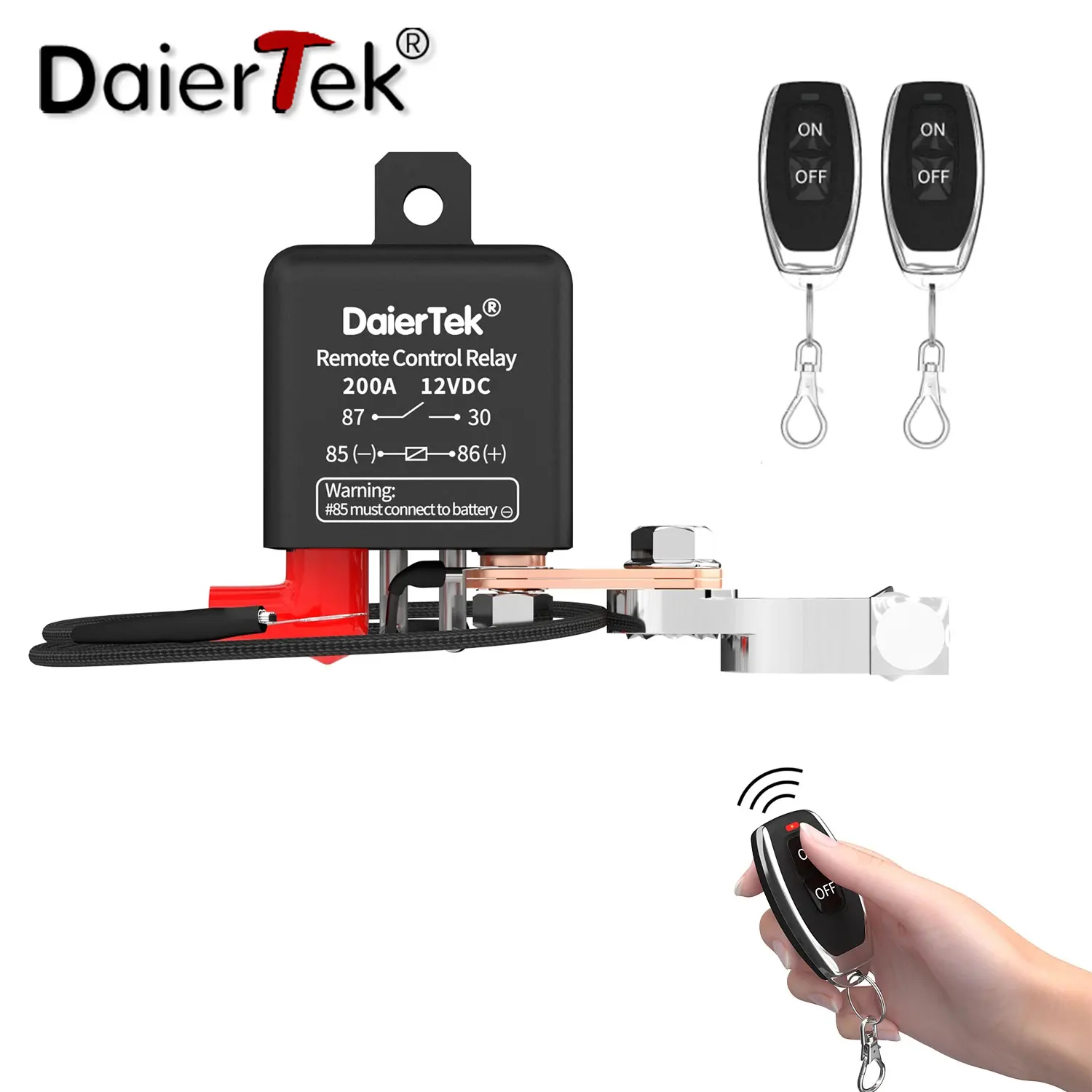 Дистанционный выключатель DaierTek для отключения аккумулятора 12 В 200А, автомобильный выключатель, противоугонный пульт дистанционного управления, два беспроводных пульта дистанционного управления