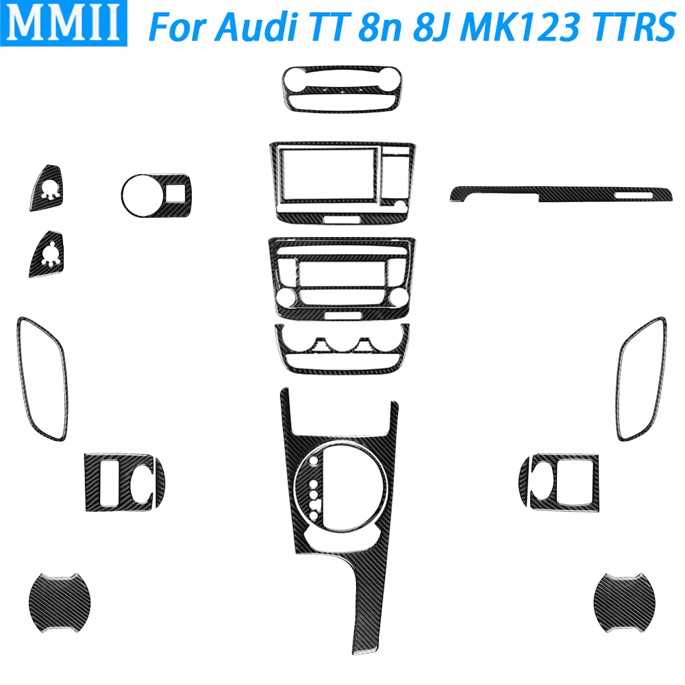 Для Audi TT 8N 8J MK123 TTRS 08-14 Углепластиковый Стеклоподъемник Переключения Передач Панель Управления Кондиционером Подходит Наклейка Для Интерьера Автомобиля