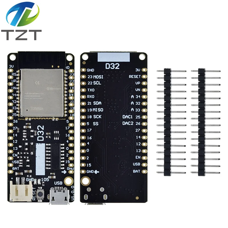 Для LOLIN D32 V1.0.0 -Плата Wi-Fi + Bluetooth на базе ESP-32 Esp32 ESP-WROOM-32 4 МБ ФЛЭШ-памяти Для Arduino MicroPython Совместима