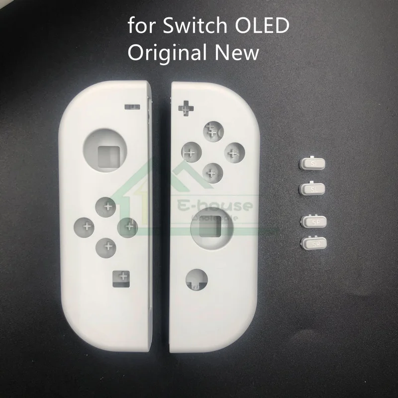 Для Nintendo Switch OLED Корпус контроллера Оригинальный Новый белый корпус Крышка корпуса с заменой кнопок SL SR