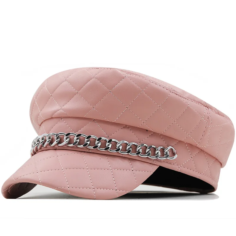 Женские береты, Британская винтажная кепка с пряжкой из искусственной кожи, Уличные кепки-береты, ретро-шляпы для девочек, Восьмиугольная шляпа Газетчика