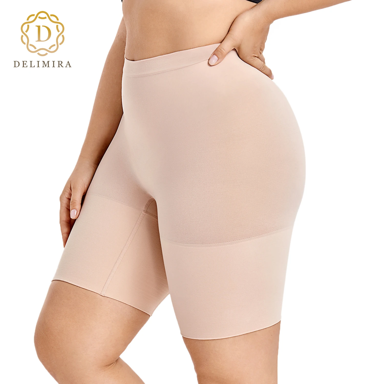 Женское корректирующее белье DELIMIRA размера плюс для контроля живота, трусики, шорты для похудения бедер, Формирователь фигуры