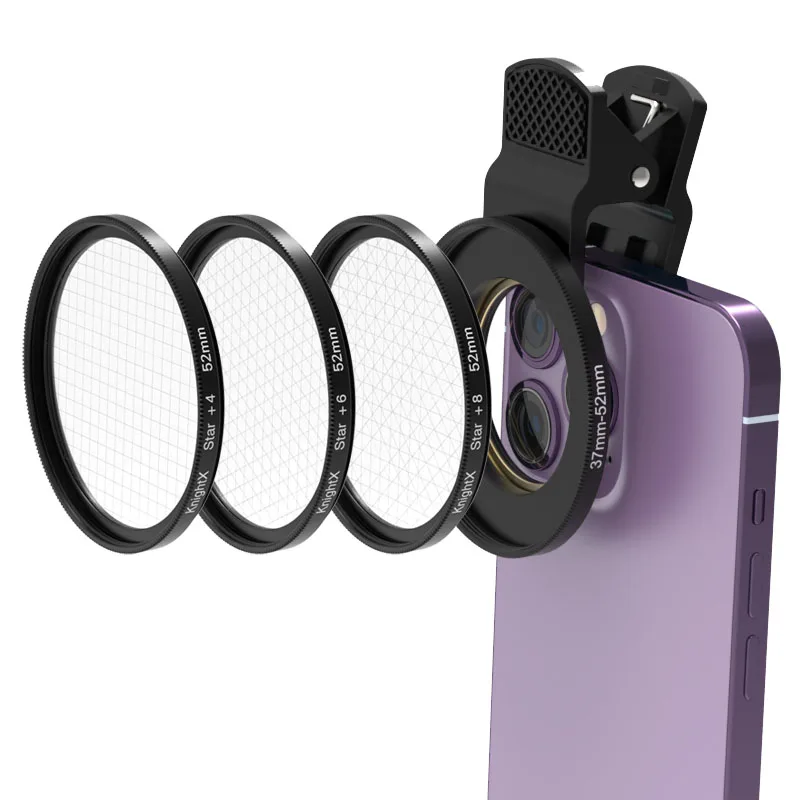 Зажим для объектива мобильной камеры KnightX 52 мм с постепенным фильтром, комплект объективов CPL Star для объектива Macro HD для iPhone 13