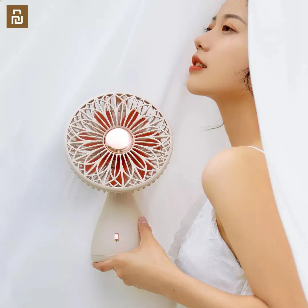 Зарядка продукта Xiangwu Небольшой удерживающий цветочный вентилятор Настольный мини-вентилятор Бесшумный и при сильном ветре Портативный Компактный Изысканный вентилятор