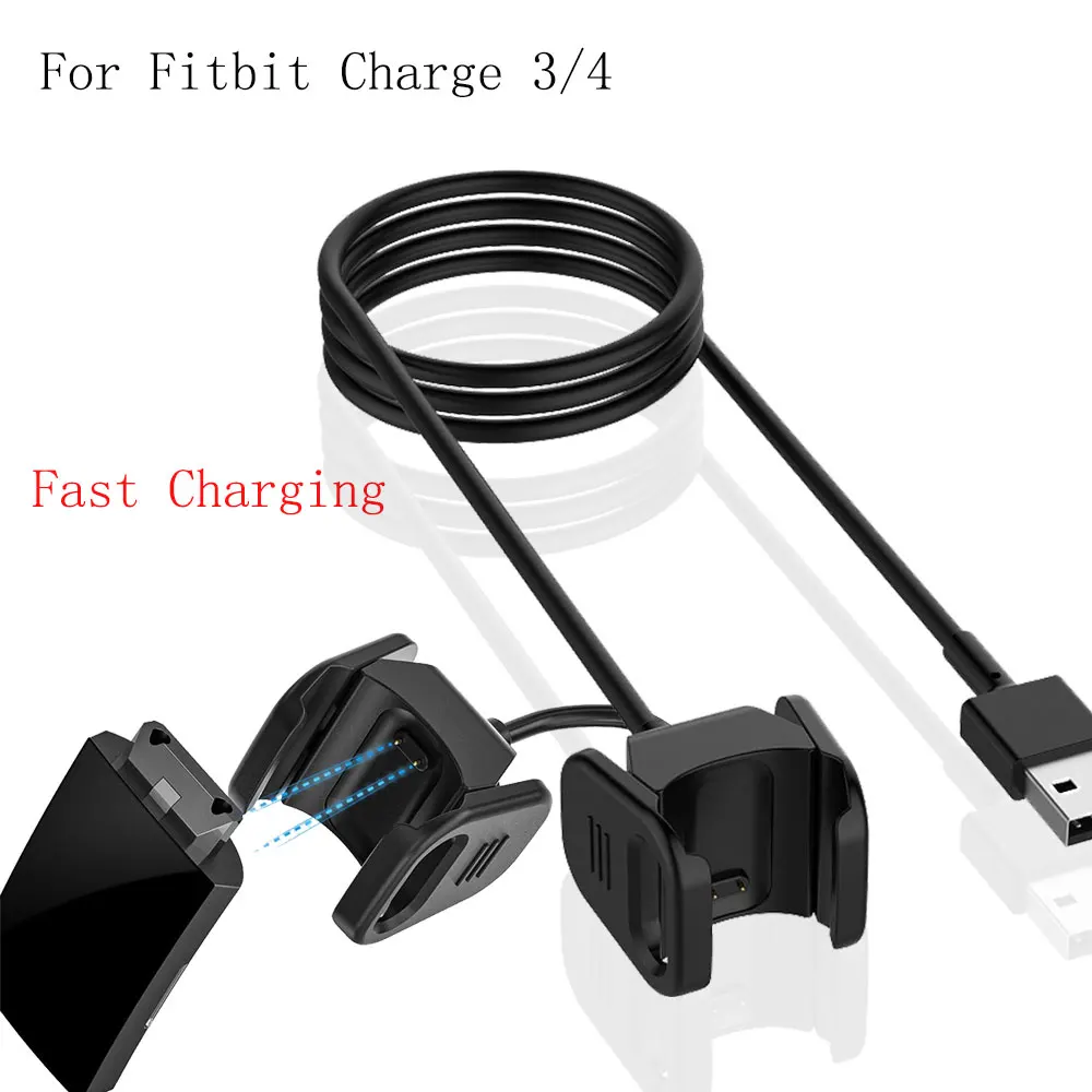 зарядная док-станция длиной 1 м для зарядного устройства Fitbit Charge 4, USB-подставка для зарядки данных для адаптера Fitbit Charge 3