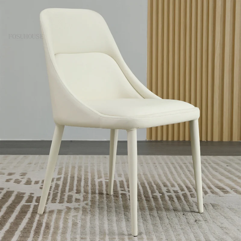 Итальянские обеденные стулья из микрофибры для столовой, роскошный обеденный стул в скандинавском стиле, Современная спинка, кресло для отдыха, мебель для дома