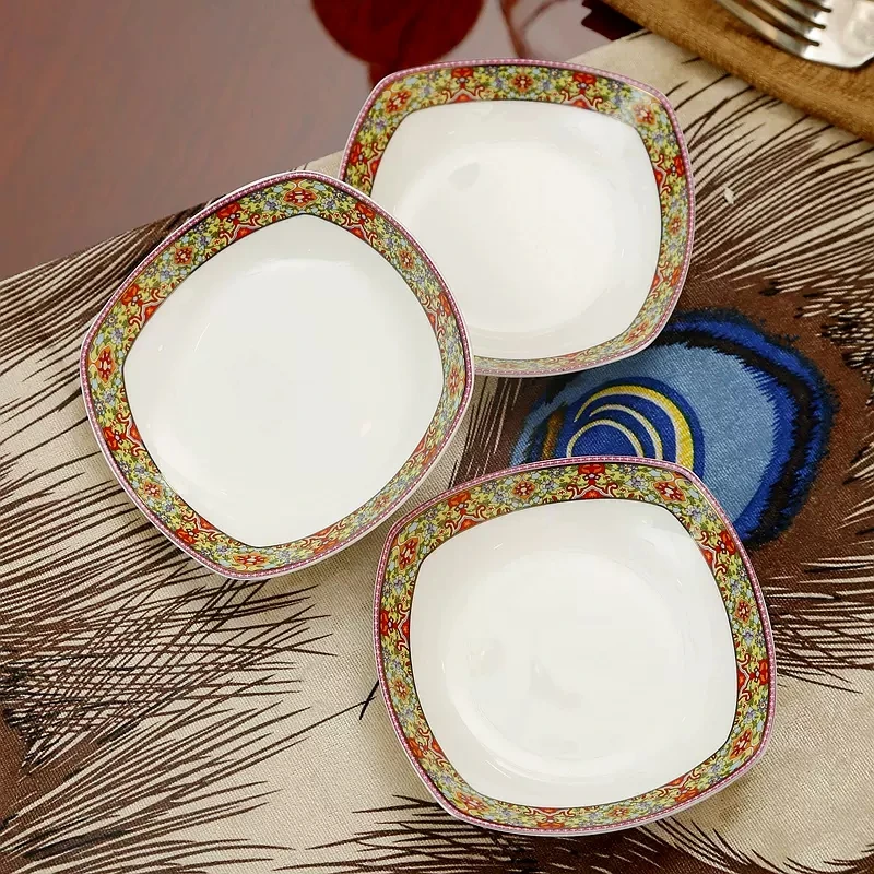 Керамическая тарелка для приправ в китайском стиле 4 дюйма Кухонная Посуда Бытовые Квадратные Тарелки для суши с соевым соусом и уксусом