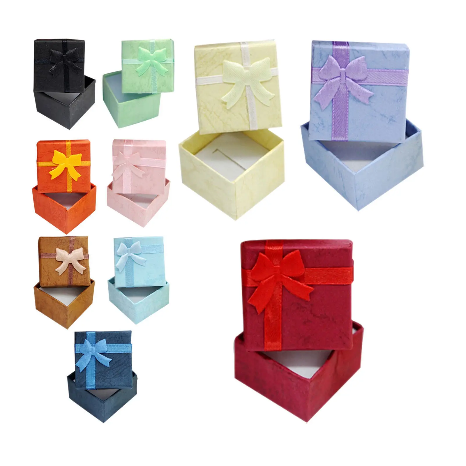 Красная коробка для колец, Коробка для сережек, коробка для кулонов, Подарочная коробка, Шкатулка для модных украшений 4*4*3.2 см