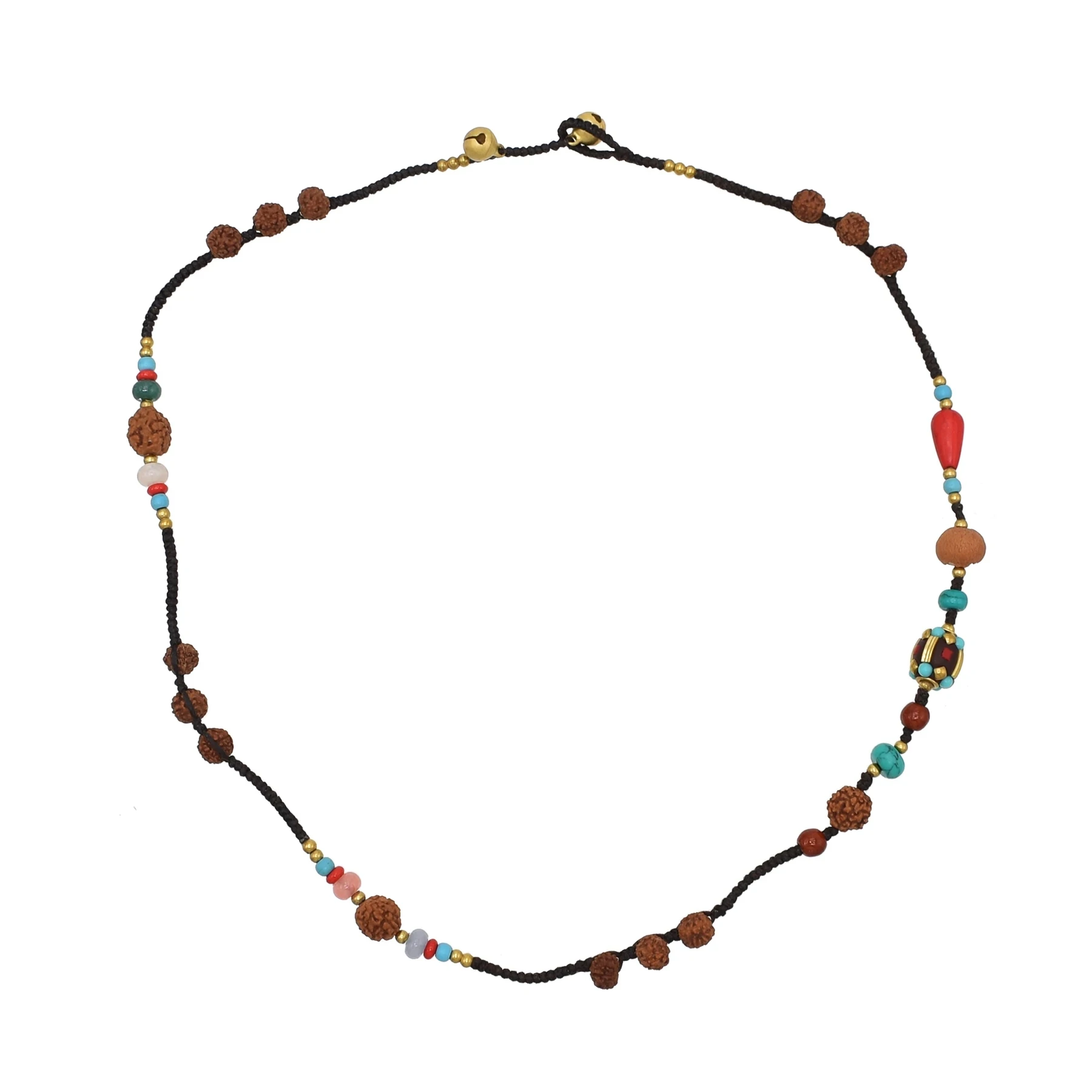 Красочное бирюзовое ожерелье с драгоценными камнями, расшитое бисером, для женщин, Богемное Ретро, Тибетское, этническое, очаровательное, веревочное колье, ожерелья, женские украшения