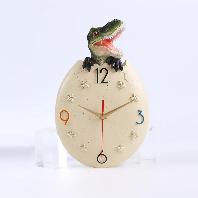Креативный будильник с динозавром, домашние настенные часы, художественные часы с динозавром, поделки из смолы с динозавром, украшение дома