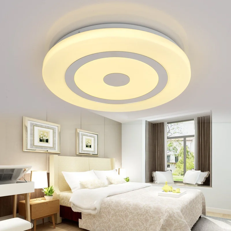 Креативный ультратонкий зеркальный светодиодный потолочный светильник с двойным кольцом, простая круглая лампа для спальни, объектив, источник света, затемняющие лампы для кабинета
