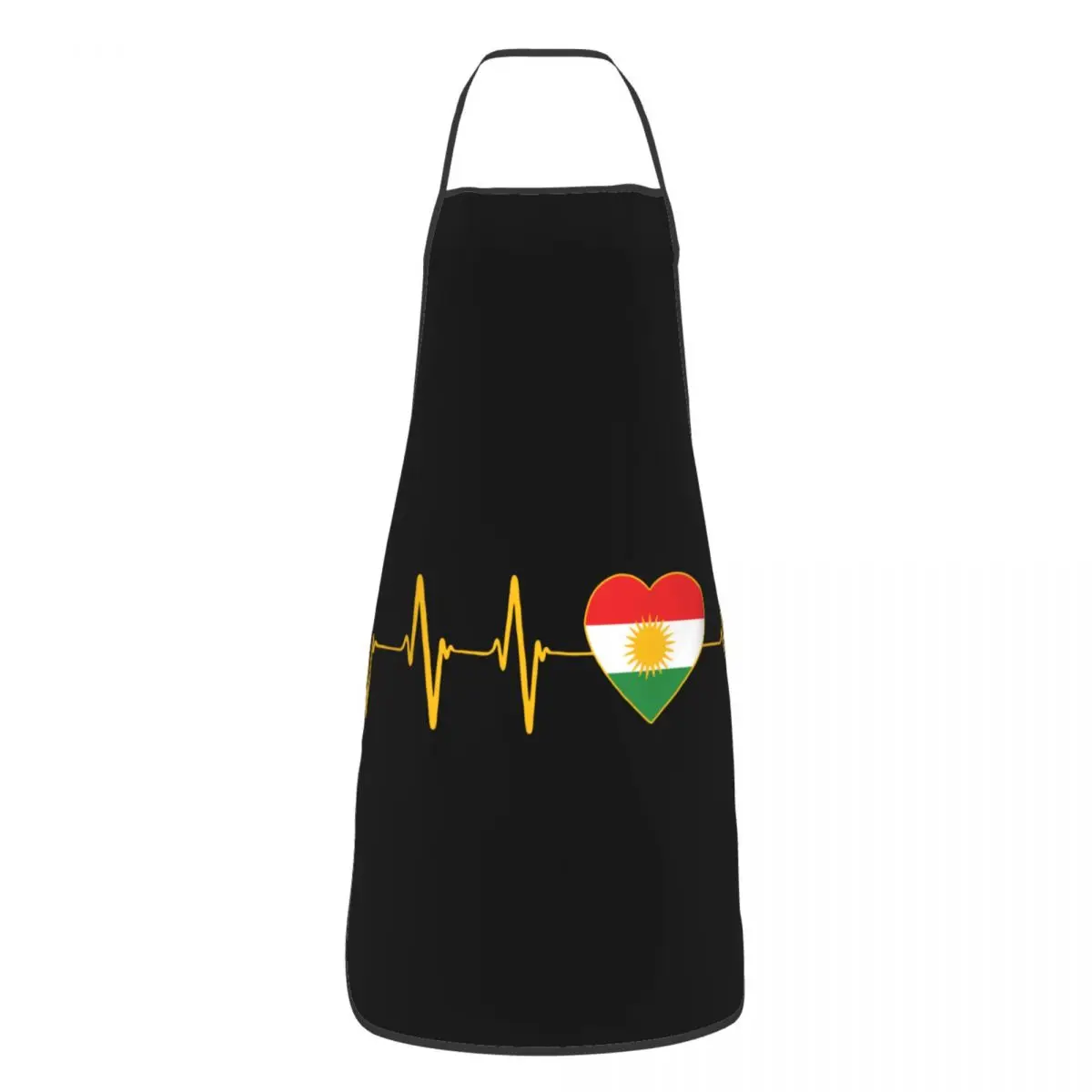 Курдский Флаг Сердцебиения I Love Kurdistan Фартук для Женщин Мужчин Противообрастающий Кафе Нагрудник Из Полиэстера Для Бытовой Химии