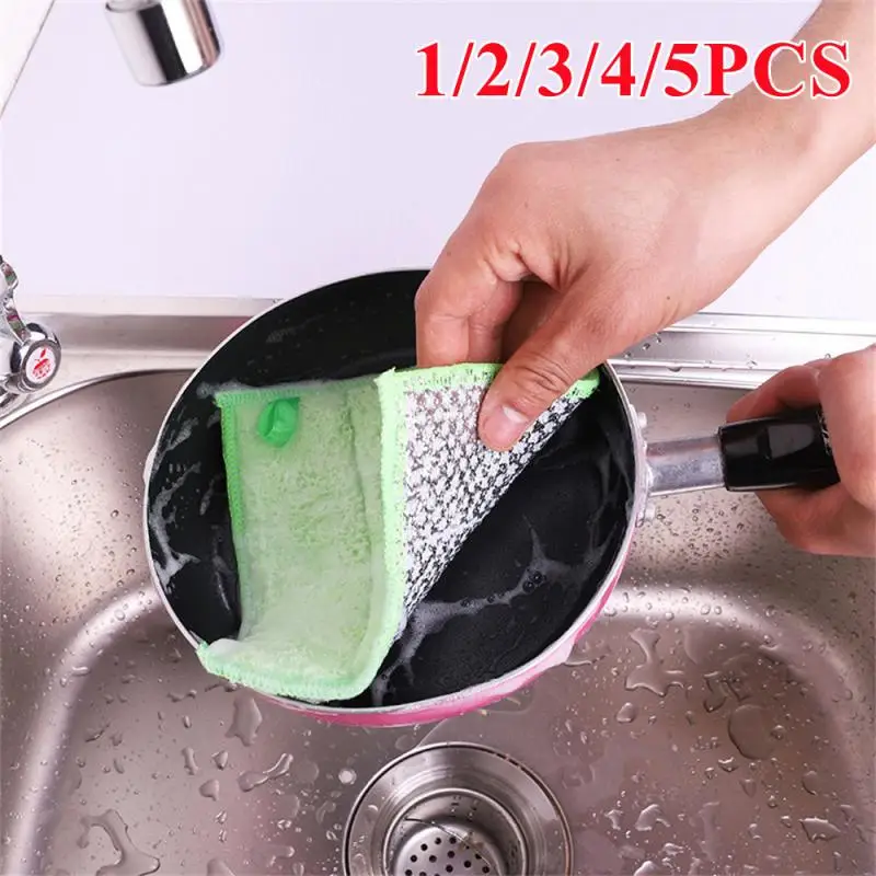 Кухонное полотенце для уборки, 1-5 шт., прочные салфетки из микрофибры, впитывающие масло с антипригарным покрытием, тряпки для мытья посуды, салфетки для мытья посуды.