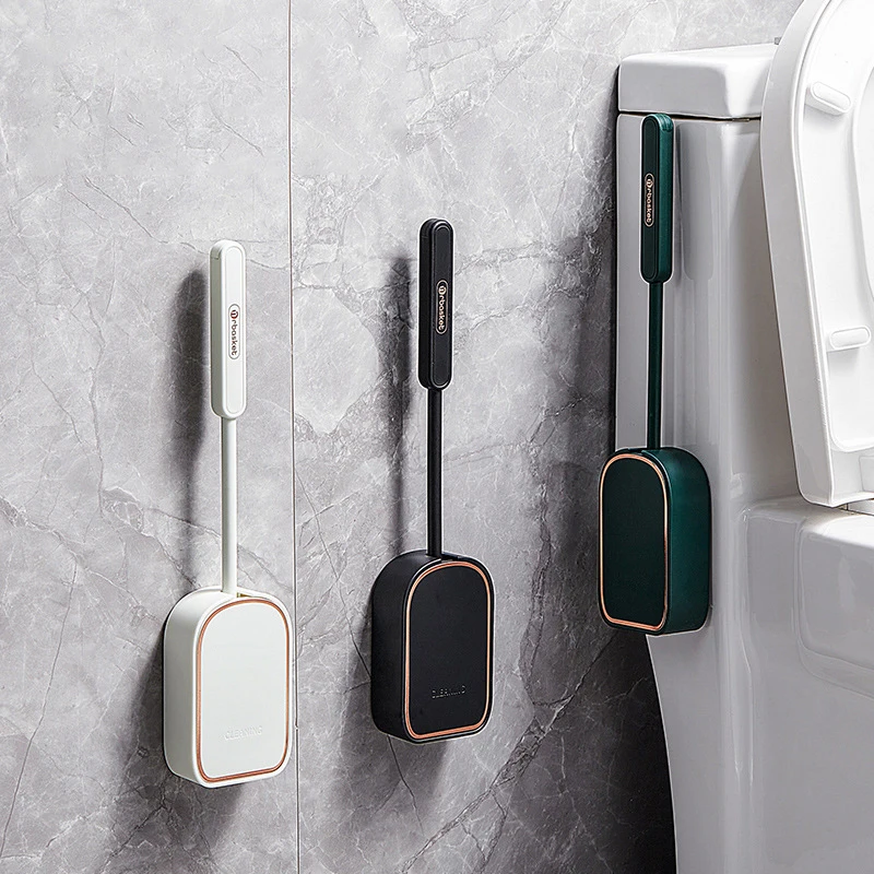 Легкая Роскошная туалетная щетка, Бытовая, настенная, без глухих углов, Силиконовый Инструмент для чистки, Аксессуары для ванной комнаты